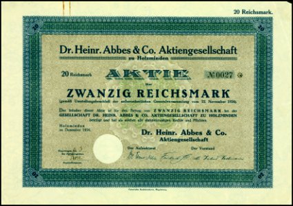 Dr. Heinr. Abbes & Co AG 1924 photo