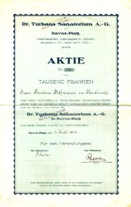 Dr. Turbans Sanatorium AG 1914
