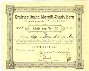 Drahtseilbahn Marzili-Stadt Bern 1885