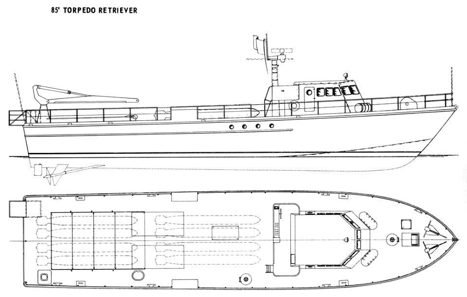 Drawing of 85' Torpedo Retriever