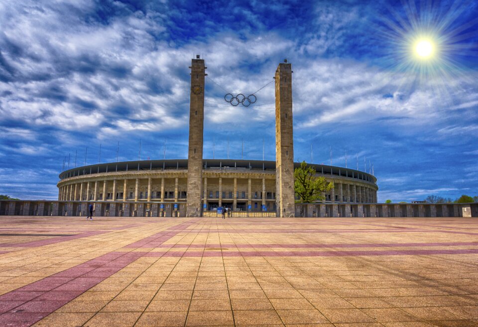 Berlin olympic stadium hdr building