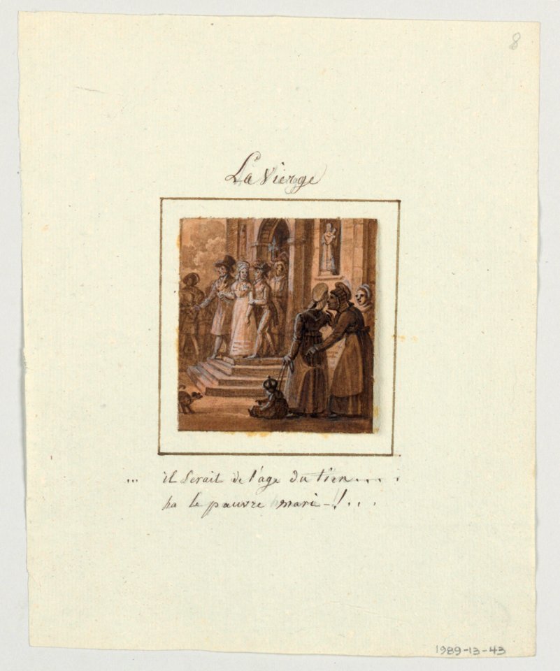 Drawing, Design for a Painted Porcelain Plate, La Vierge (The Virgin) from the Le Zodiaque Travesti (The Farcical Zodiac) Service, 1824 (CH 18632373)