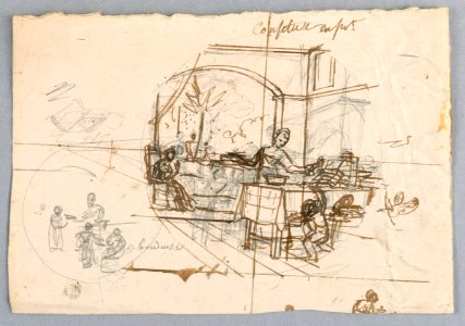 Drawing, Design for a Painted Porcelain Plate, Confiture en Pot (Potted Jam) for the Service des Objets de Dessert (Dessert Service), 1819–20 (CH 18632325)