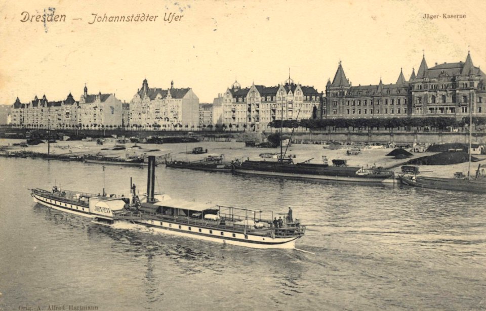 Dresden, Sachsen - Johannstädter Ufer; Jägerkaserne (Zeno Ansichtskarten)