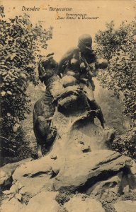 Dresden, Sachsen - Bürgerwiese, Bronzegruppe (Zeno Ansichtskarten)