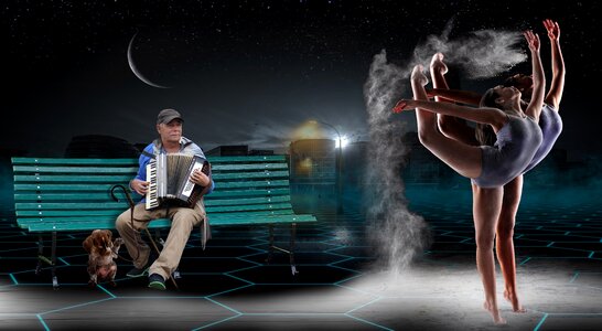 Man dance accordionist