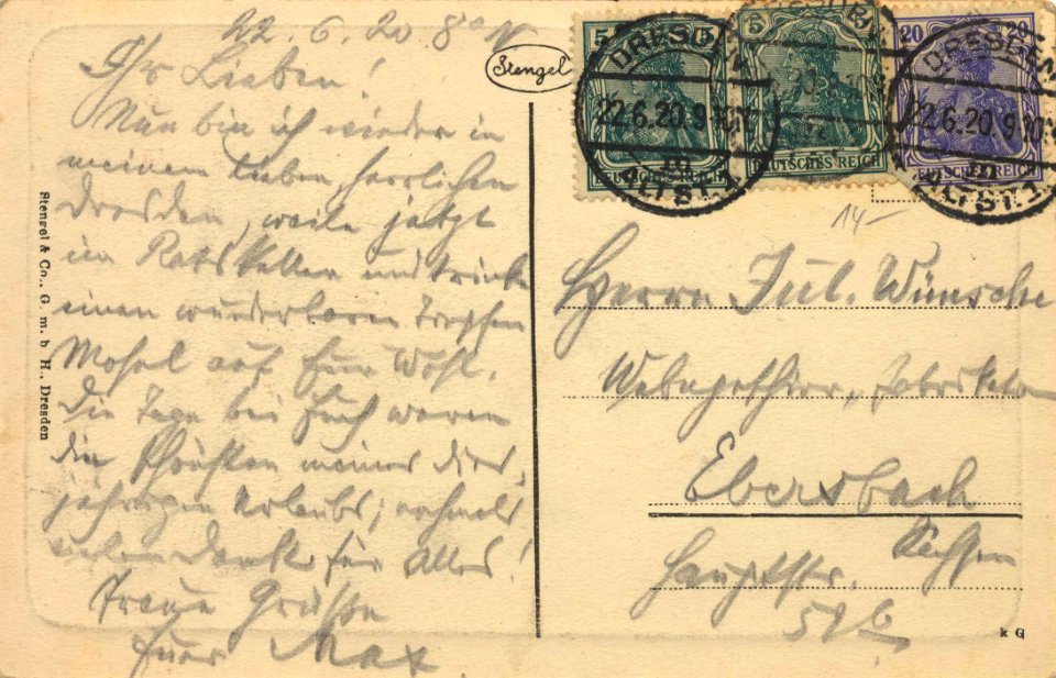 Dresden, Sachsen - Ratsweinkeller (back) (Zeno Ansichtskarten)