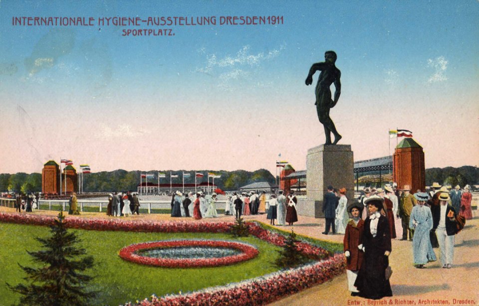 Dresden, Sachsen - Internationale Hygiene-Ausstellung 1911; Sportplatz (Zeno Ansichtskarten)