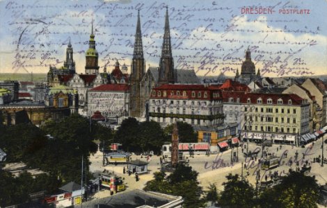 Dresden, Sachsen - Postplatz (Zeno Ansichtskarten)