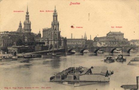 Dresden, Sachsen - Schlossturm; Kath. Hofkirche; Kgl. Museum (Zeno Ansichtskarten)