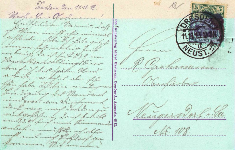 Dresden, Sachsen - Postplatz (back) (Zeno Ansichtskarten)