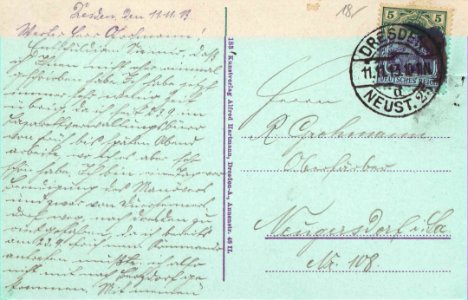 Dresden, Sachsen - Postplatz (back) (Zeno Ansichtskarten)