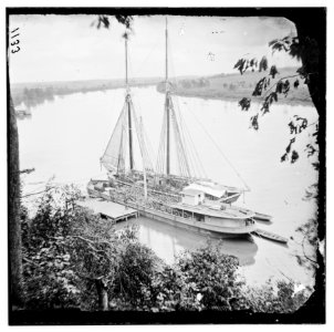 Drewry's Bluff, Virginia. Federal transports with cargoes of artillery on the James LOC cwpb.01347