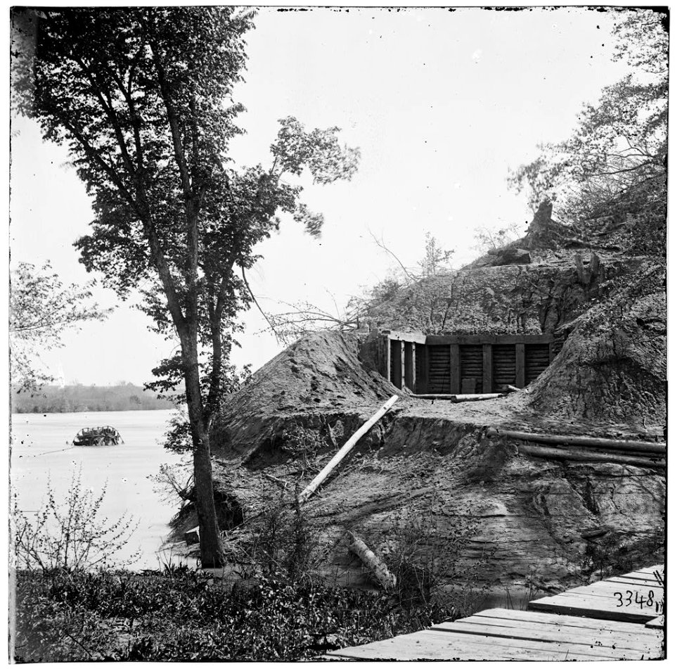 Drewry's Bluff, Virginia. Exterior of Confederate Fort Darling. (Masked battery position shown) LOC cwpb.02866