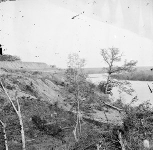 Drewry's Bluff, Virginia. Exterior view of Confederate Fort Darling