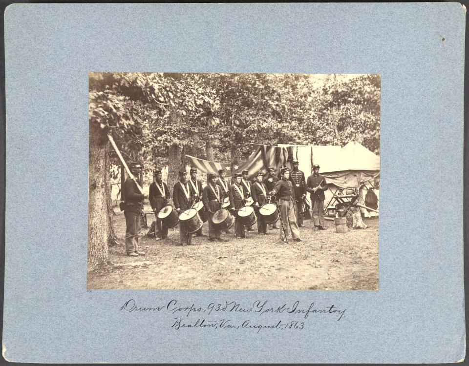 Drum Corps, 93d New York Infantry, Bealton, Va., August, 1863 LCCN2009630682