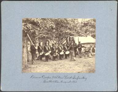 Drum Corps, 93d New York Infantry, Bealton, Va., August, 1863 LCCN2009630682