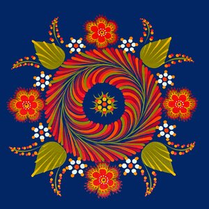 Hungarian mandala flower floral decoration retro