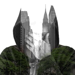 City boy reflection