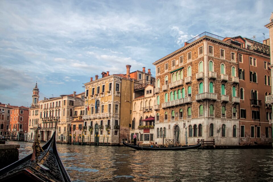 Venetian canal water gondola photo