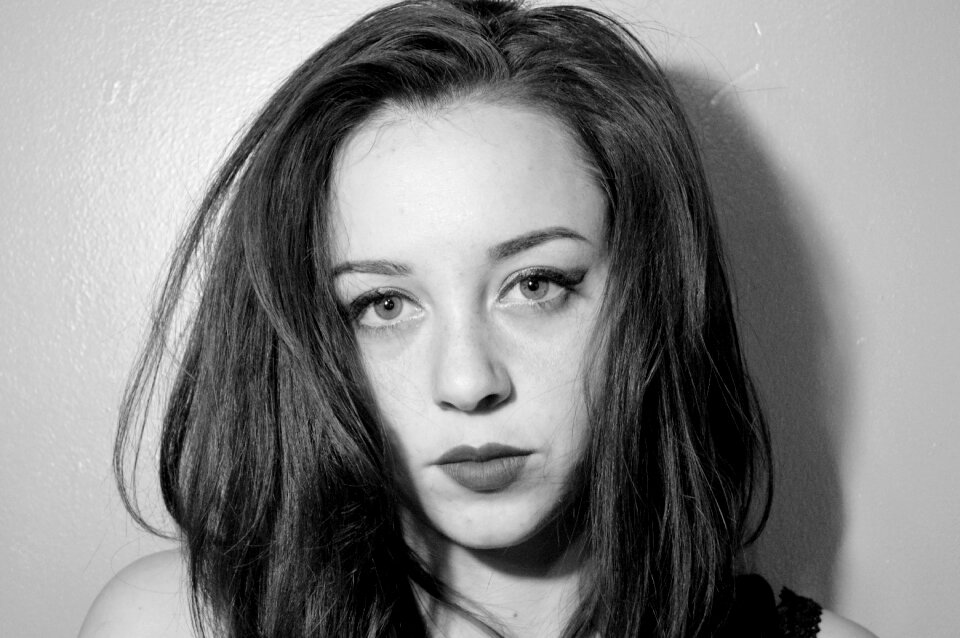 Portrait young woman eyes