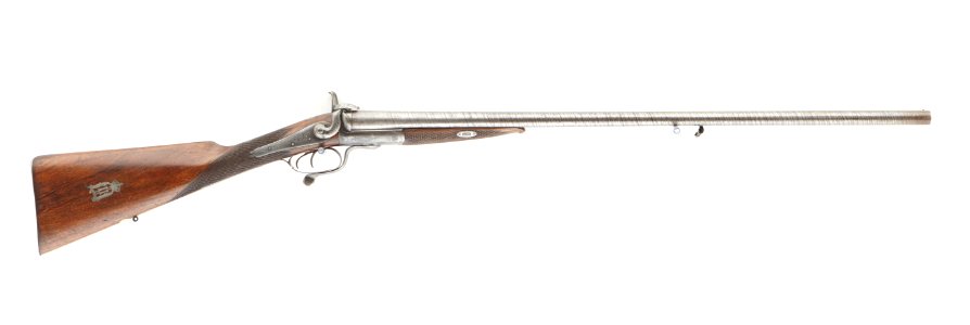 Dubbelbössa för patron med stiftantändning, 1800-talets mitt - Livrustkammaren - 96924