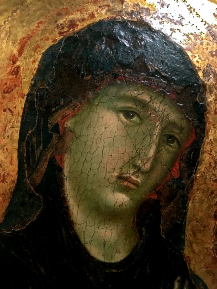 Duccio di Buoninsegna, Madonna col Bambino, particolare