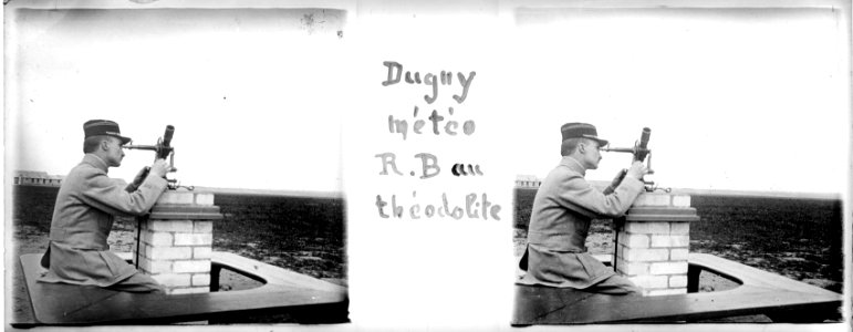 Dugny. Météo. R.B. au théodolite - Fonds Berthelé - 49Fi643