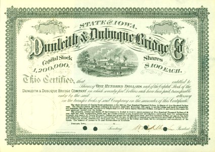 Dunleith & Dubuque Bridge Co. 18xx