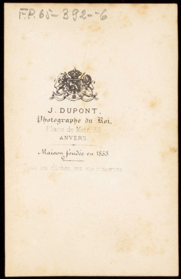 Dupont, Joseph - carte de visite, achterzijde (P 1965 0392 0006)