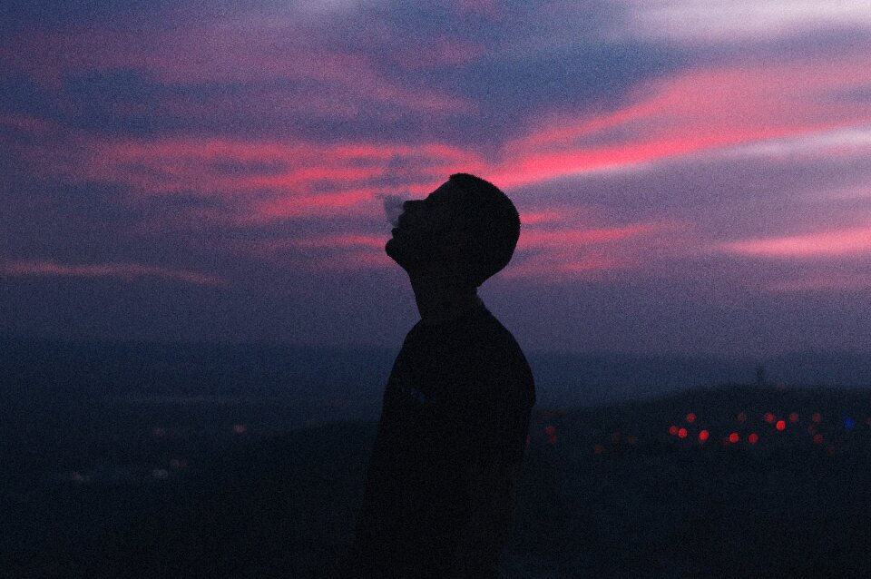 Smoking smoke silhouette