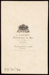 Dupont, Joseph - carte de visite, achterzijde (P 1971 0070)