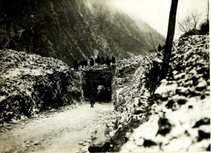 Durchstich der Lawine auf der Flitscherstrasse.(8-4.1917.) (BildID 15499742)