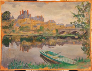 Durtal-le chateau dominant le Loir- Lucien Jonas 1934