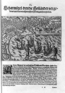 Dutch and Portuguese fighting over fresh water supply. Principe Island. West Africa LCCN2003655478