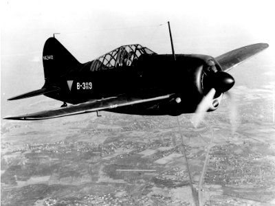 Dutch Brewster B-339D in flight c1940