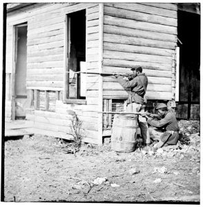 Dutch Gap, Virginia. Picket station of Colored troops near Dutch Gap canal LOC cwpb.01929