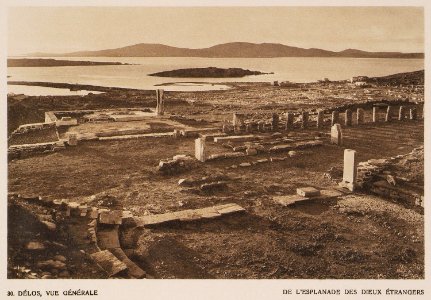 Délos, vue générale de l'esplanade des dieux étrangers - Baud-bovy Daniel Boissonnas Frédéric - 1919