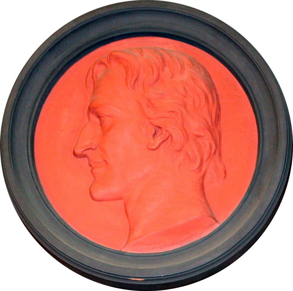 Déodat Gratet de Dolomieu, médaillon en terre cuite de Aimé Charles Irvoy, 1871