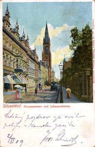 Düsseldorf, Blumenstraße um 1909, Postkarte photo