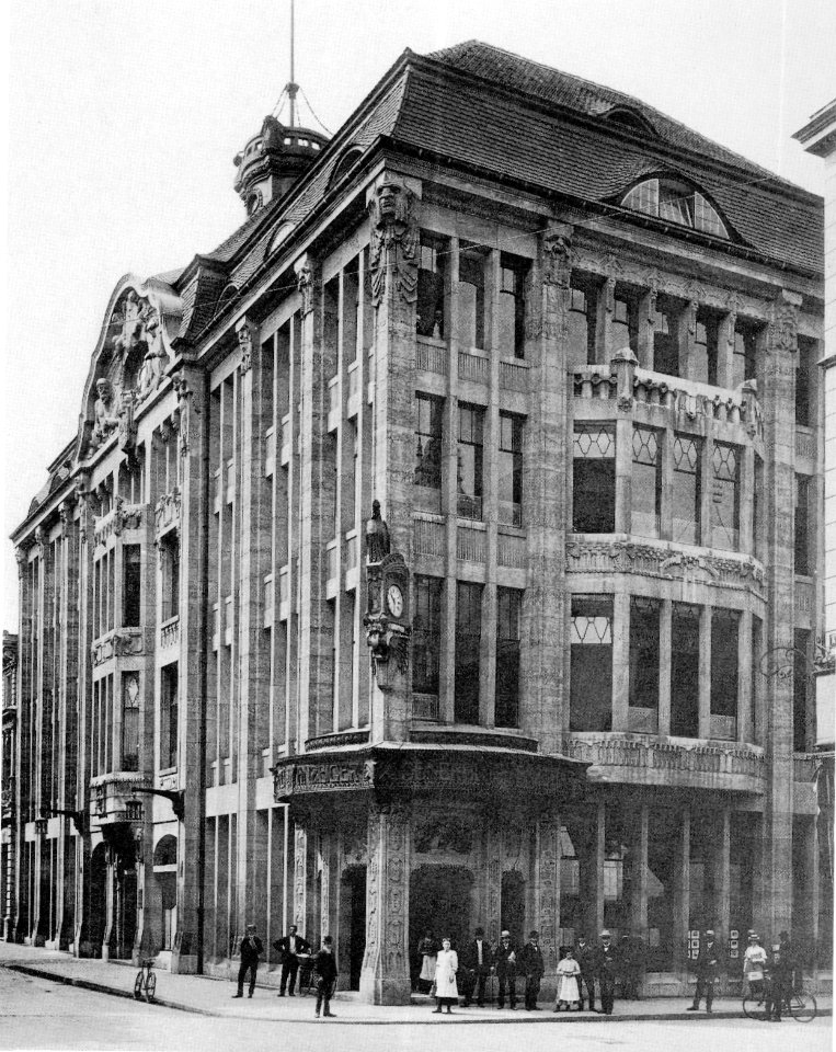 Düsseldorf Geschäftshaus des Generalanzeigers, von Architekt H. vom Endt, Die Architektur des XX. Jahrhunderts - Zeitschrift für moderne Baukunst. Jahrgang 1909, 12