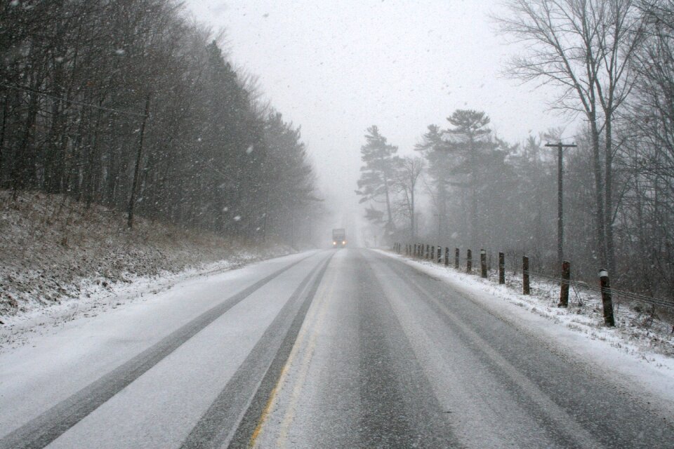 Snow storm car trip