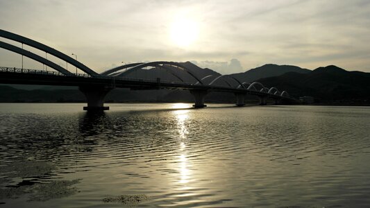 River sunset early evening photo