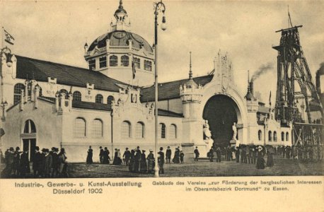 Düsseldorf, Nordrhein-Westfalen - Gewerbe- und Industrie-Ausstellung 1902, Bergbaugebäude (Zeno Ansichtskarten) photo