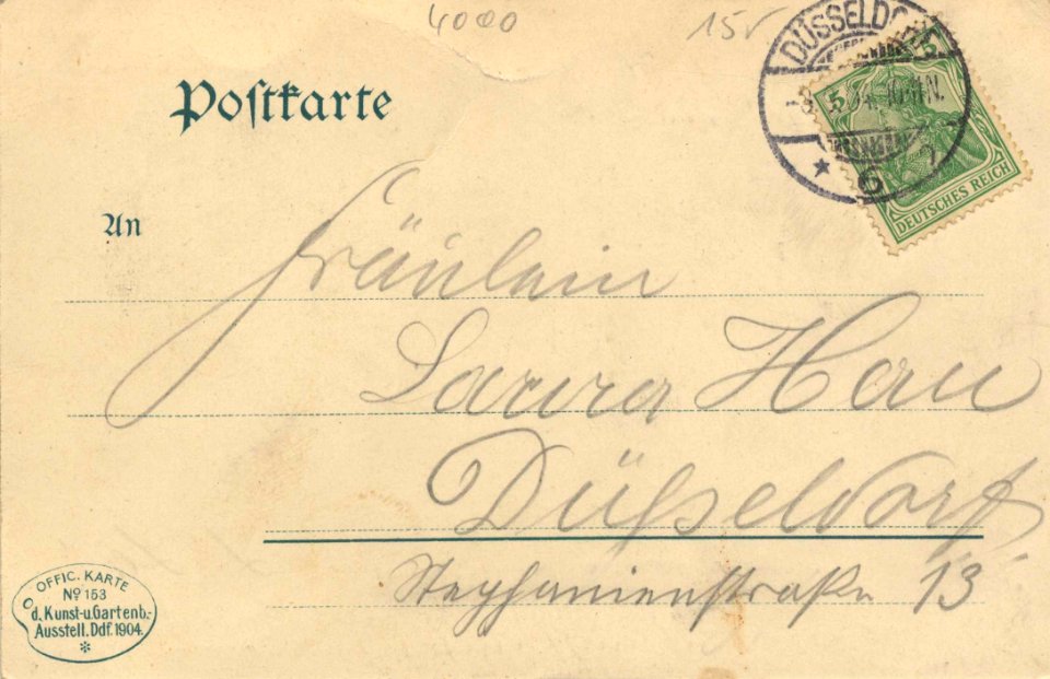 Düsseldorf, Nordrhein-Westfalen - Internationale Kunst- und Gartenbau-Ausstellung 1904, Gesamtansicht (back) (Zeno Ansichtskarten)