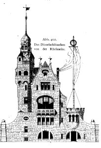 Düsselschlößchen in Düsseldorf, Entwurf Baurat Radke, 1902, Zeichnung photo