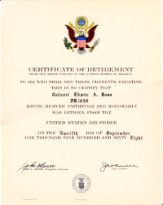 E.A. Doss Cert of Retirement