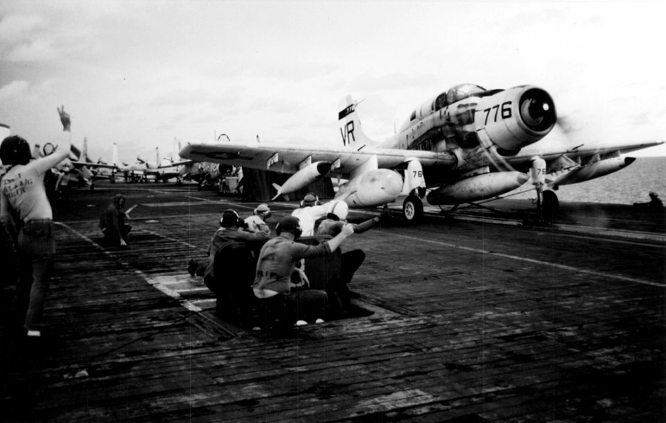 EA-1F on cat USS Oriskany 1965