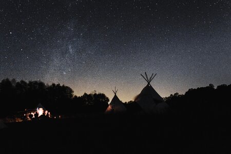 Stars tent camping photo