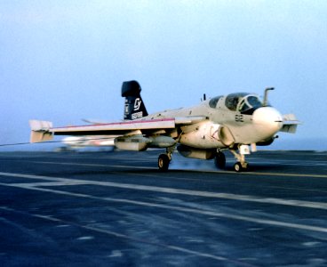 EA-6B VMAQ-2 landing on USS Nimitz (CVN-68) 1981